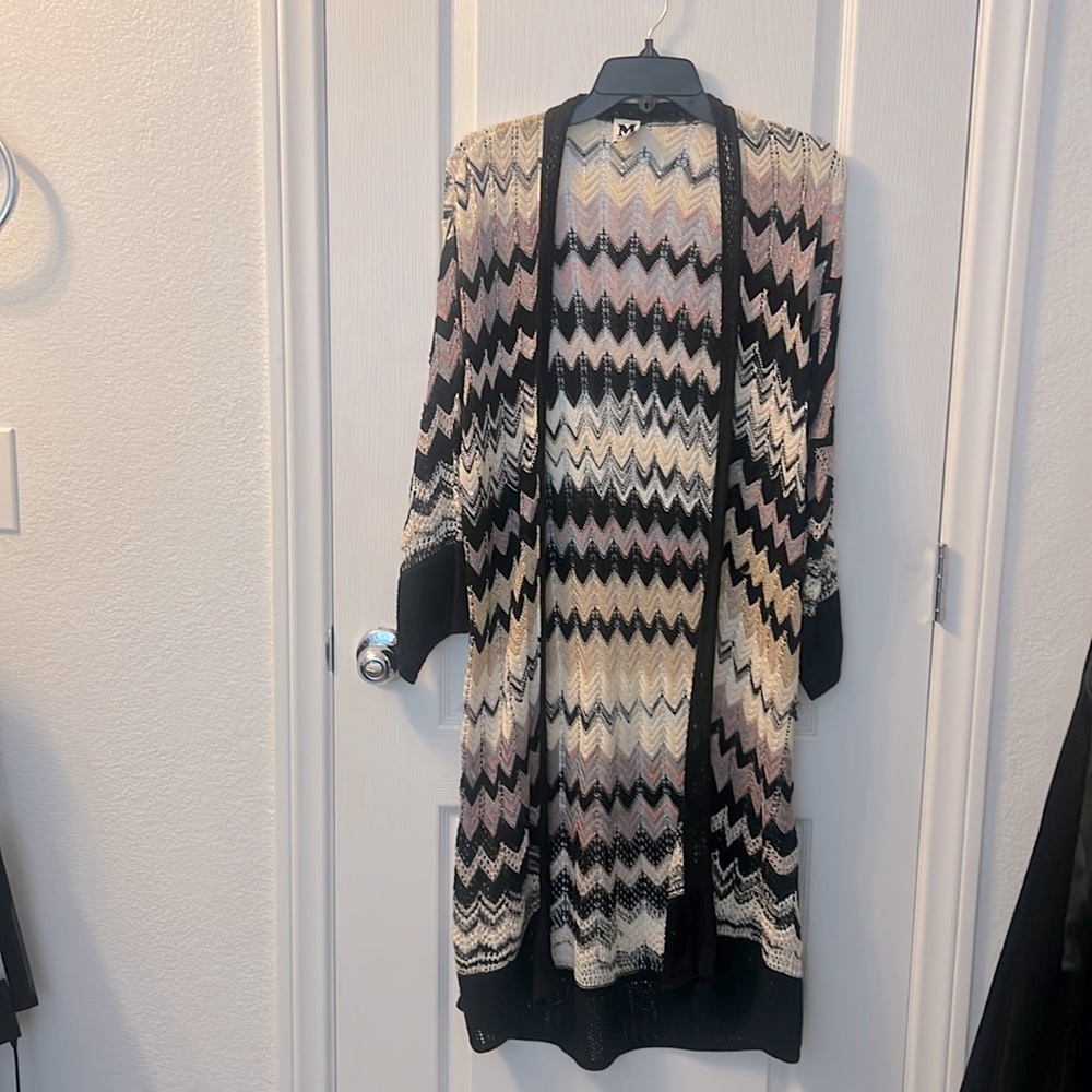 Missoni Zigzag Pattern Light Weight Knit Open Lon… - image 1